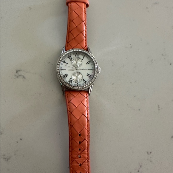 Tommy Bahama Orange Leather Strap Watch - Picture 1 of 4
